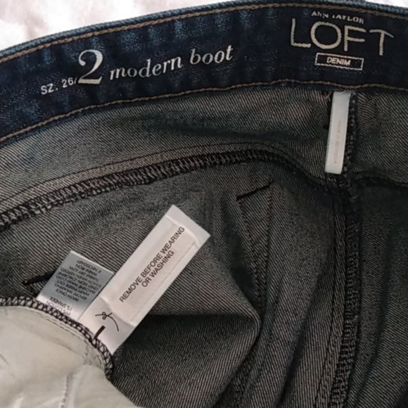 LOFT Curvy Bootcut Jeans In Dark Indigo - Picture 6 of 7